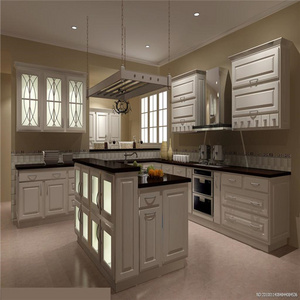 New model American classic design customized solid wood kitchen cabinet