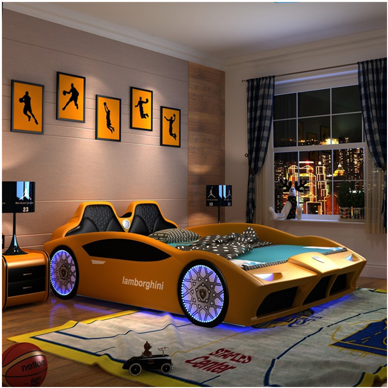 cool Lamborghini Car-bed  creative Children bed with protection guardrail children toy bed