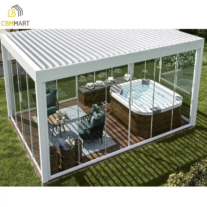 Fully automatic terrace roof retractable sliding and folding luxury outdoor patio pergola water proof