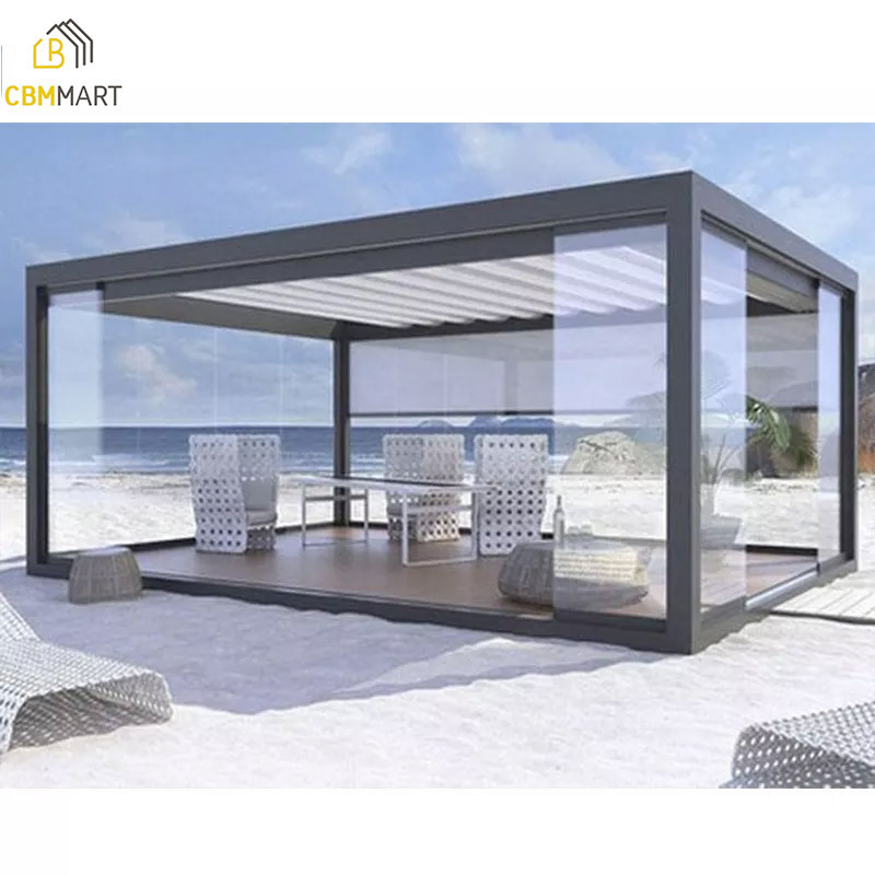 Aluminum Pergola Waterproof Louvered Aluminium pergola Roofing Outdoor Motorized Louvered Pergola