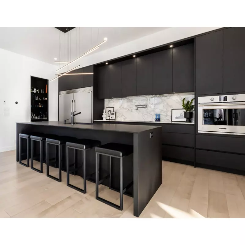 Grey Modern Luxury Kitchen Cabinet Hardware Matte Black Waterproof Sheet For Kitchen Cabinet