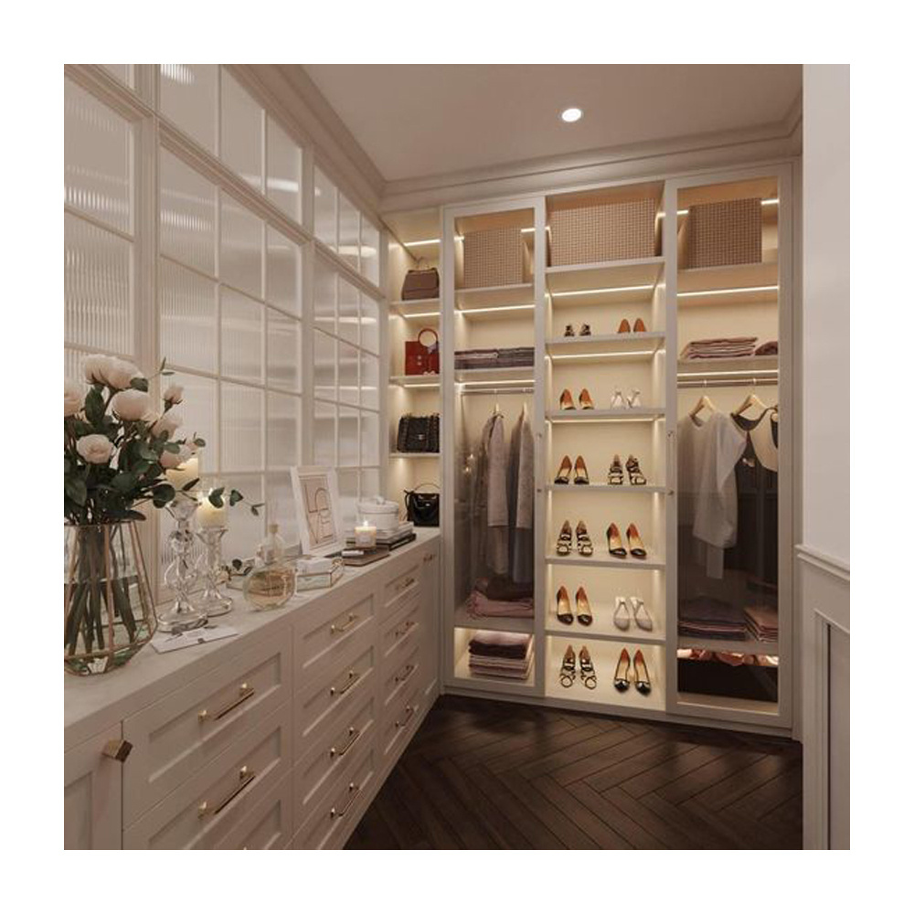 Full luxury bedroom storage cabinet furniture wooden modern white wardrobe closets designs