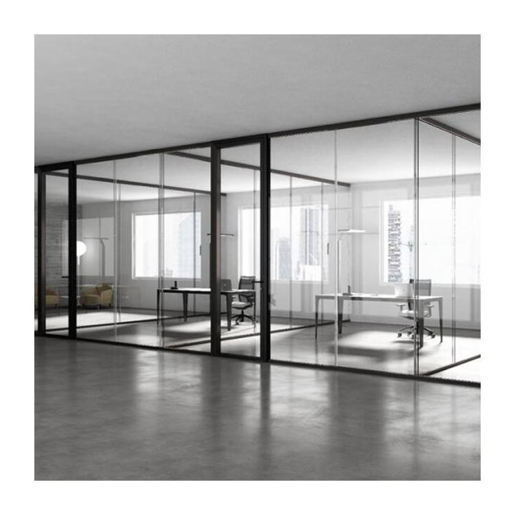 Commercial Interior Office Walls Aluminum Tempered Full Height Office Soundproof Glass Partition Wall