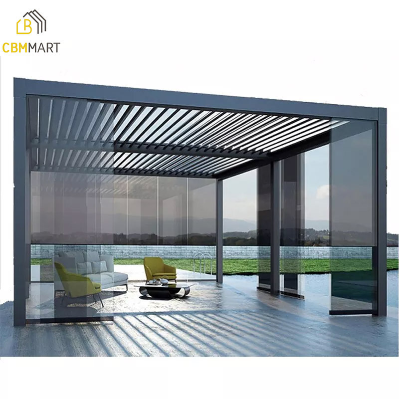 Fully automatic terrace roof retractable sliding and folding luxury outdoor patio pergola water proof