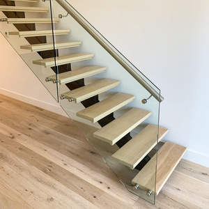 Prefab stairs handrail glass wood home escalator stairs retractable attic stairs