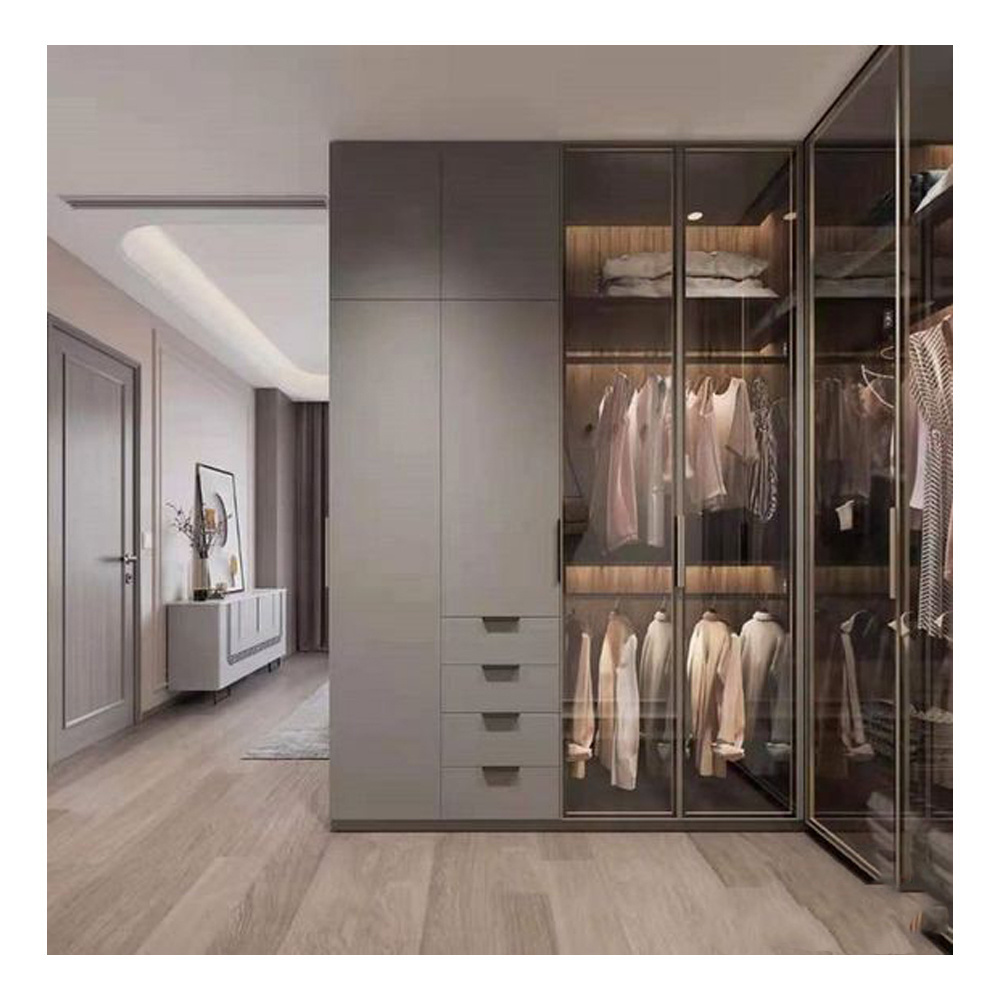 Full luxury bedroom storage cabinet furniture wooden modern white wardrobe closets designs