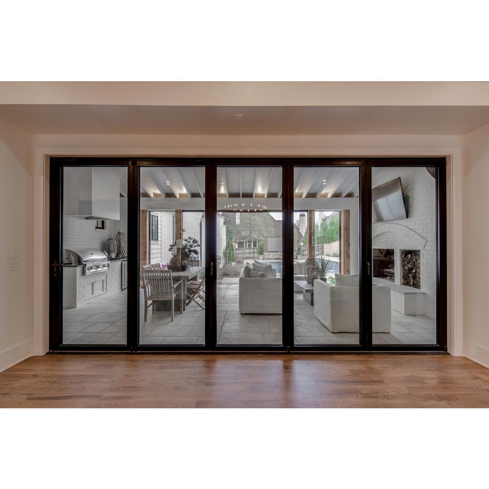 Thermal Break Aluminum Sliding bi folding Glass Door Exterior Aluminium Bifold Patio Doors