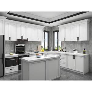 Customized White Matt Large Island European Complete Whole Kitchen Cabinet Set with Accessories