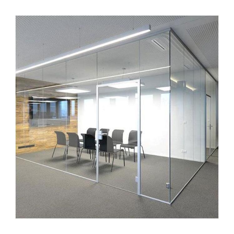 Commercial Interior Office Walls Aluminum Tempered Full Height Office Soundproof Glass Partition Wall