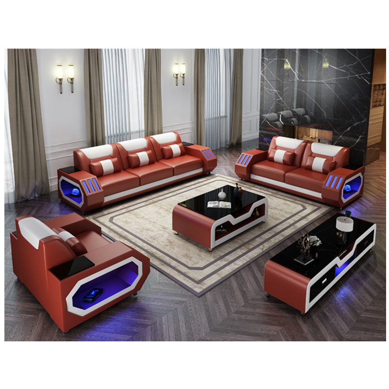 Hotsale living room sofa set real genuine leather sofa 3 2 1 seats sofa bed