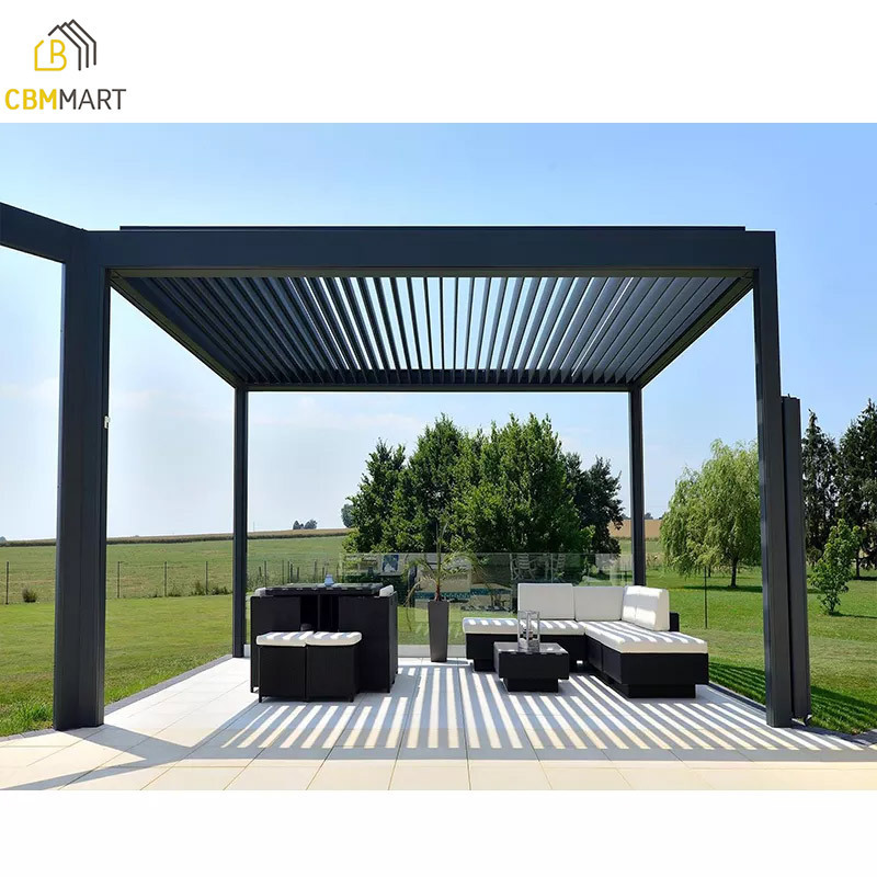 Aluminum Pergola Waterproof Louvered Aluminium pergola Roofing Outdoor Motorized Louvered Pergola