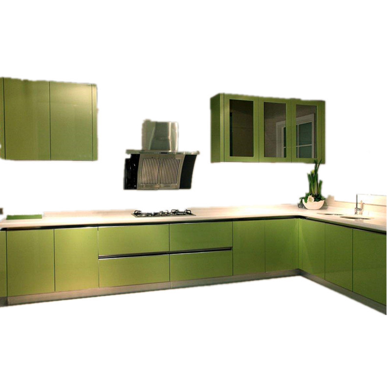 Acrylic Malaysia self assemble curved design kitchen cabinets