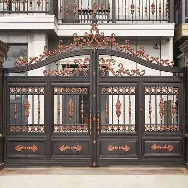 CBMMART Luxury cast main wrought metal iron gate door with grill fence design for house