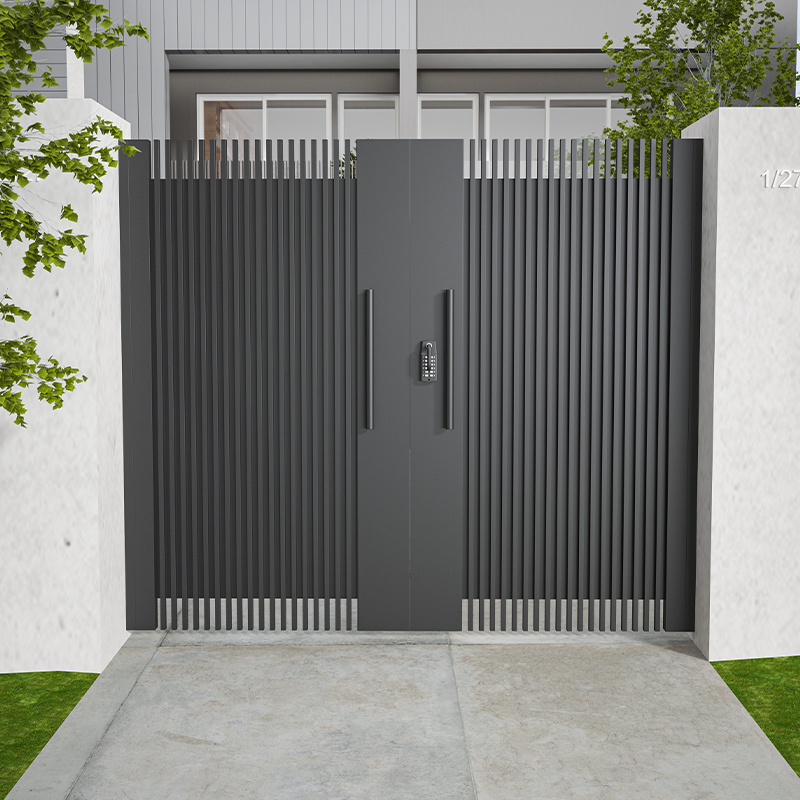 Easy install Aluminum Villa Garden Gate Modern Louver Fence Gate Exterior patio door