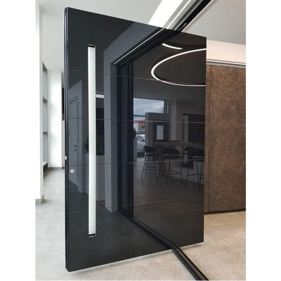 Big Size House Entry Entrance Tailored Door Design Modern Exterior Prehung High Gloss Piano Finish Pivot Front Doors