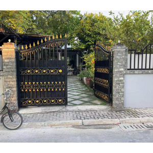 Wrought Iron Gate Golden Ornaments for Decoration Solid Main Door Iron Gate and Fence