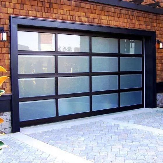 9x8 / 8x7 / 12x7 / 9x7 Modern Electronic Automatic Insulated Clear Glass Panel Car Garage Door for House