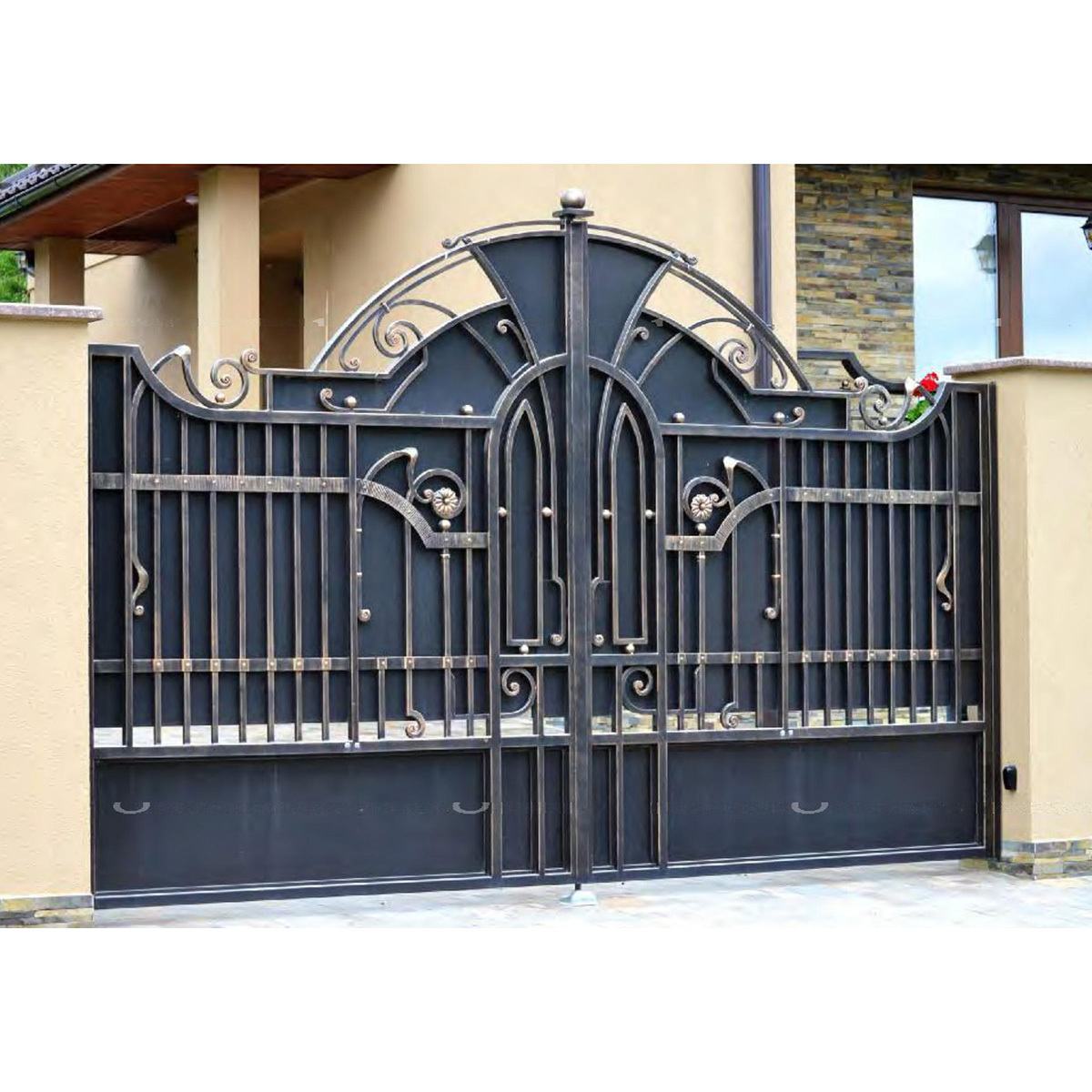 Electric automatic durable swing driveway gates latest main iron gate designs