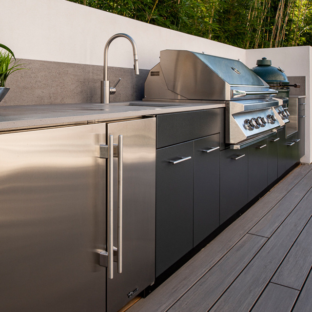 Waterproof Stainless Steel Kitchen Cabinet For Outdoor Kitchen With Bbq