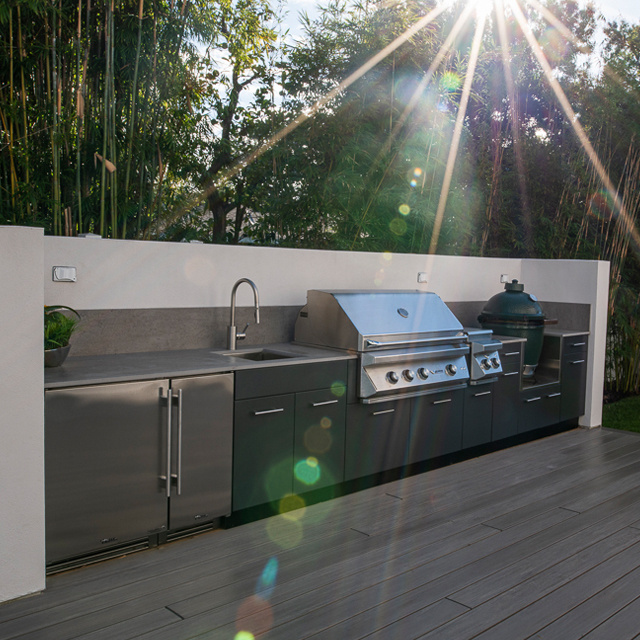 Waterproof Stainless Steel Kitchen Cabinet For Outdoor Kitchen With Bbq