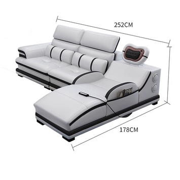 Living Room Projector Massage Sofa Sets Sectional Modern design  l Shape leather Furniture Massage sofa