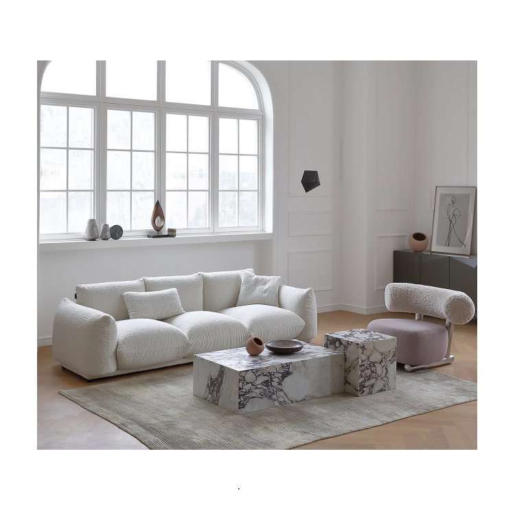 Couch Living room I Shape  Leather modern sofa white