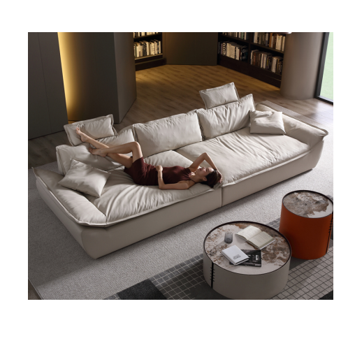 Couch Living room I Shape  Leather modern sofa white