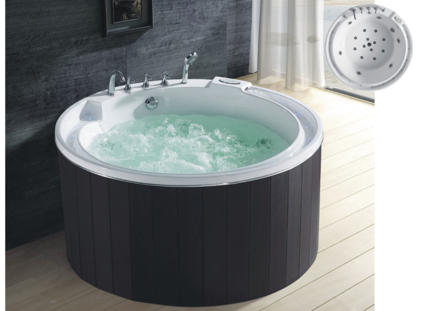 Outdoor Freestanding Round Bathtub & Whirlpools With Massage Function