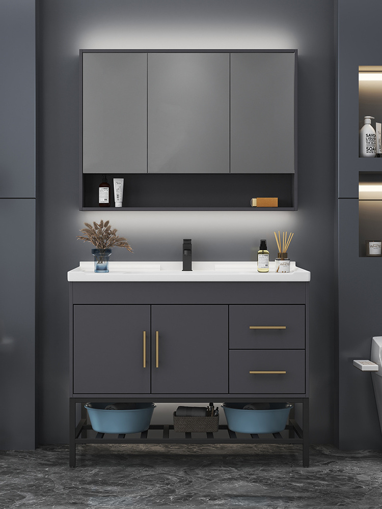 Modern Style Corner Wall Modern Bathroom Wooden Cabinets Bathroom Vanity