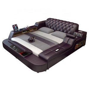 Multifunctional Smart Bed Bedroomsets Leather Modern Bed Tatami Luxury Massage Double Single Bed