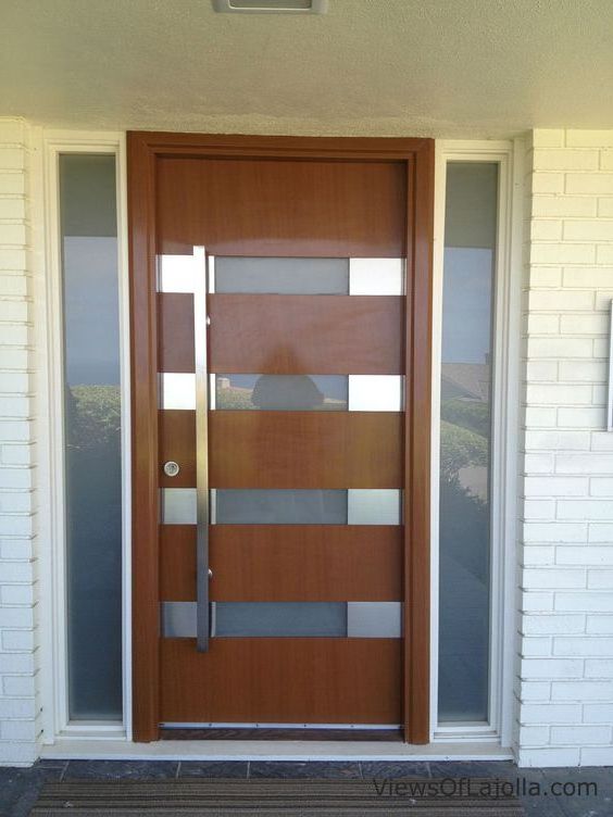 CBMmart Contemporary Design Front Entry Solid Wooden Door Teak Exterior with Fiberglass Screen Netting for House Main Entry