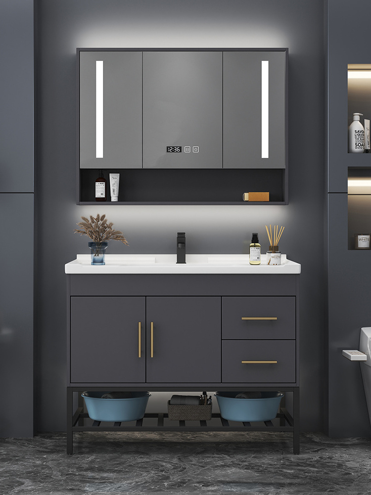 Modern Style Corner Wall Modern Bathroom Wooden Cabinets Bathroom Vanity