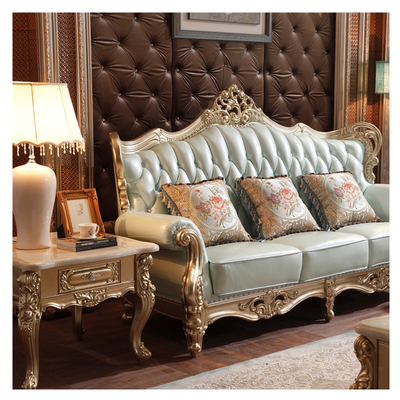 2021 European Style Leather Recliner Chair Genuine Leather Sofa Classical Design Antique Coach