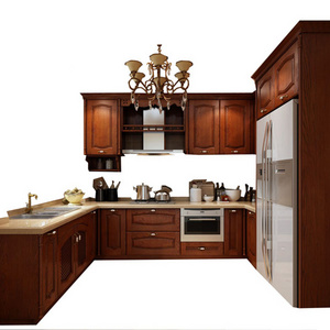 Dark Color Vintage Pantry Kitchen Furniture Solid Wood Complete Shaker Style Kitchen Cabinets