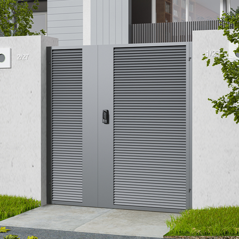 Easy install Aluminum Villa Garden Gate Modern Louver Fence Gate Exterior patio door