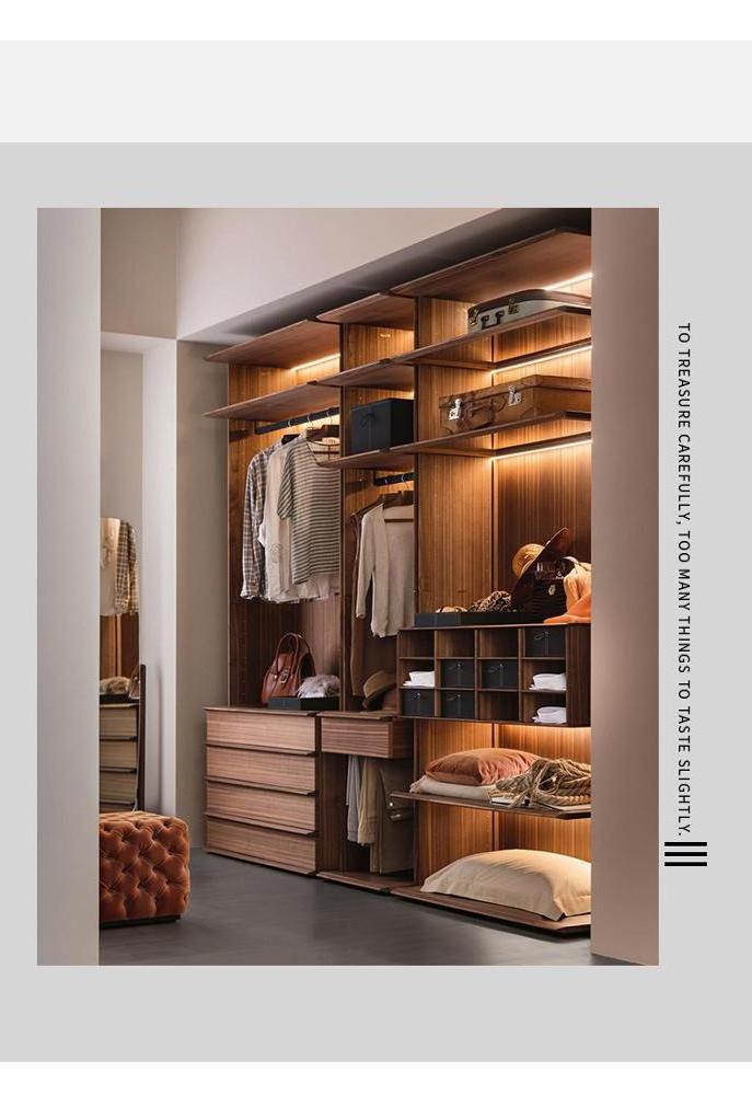 American Style Bedroom Colorful Cloakroom Furniture Solid Wood Wardrobe Closet Cabinet