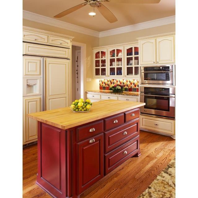 Classic Style Two Tone Cabinet Finishes Double Kitchen Cabinet