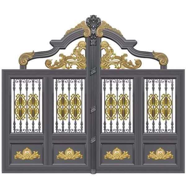 CBMMART Luxury cast main wrought metal iron gate door with grill fence design for house