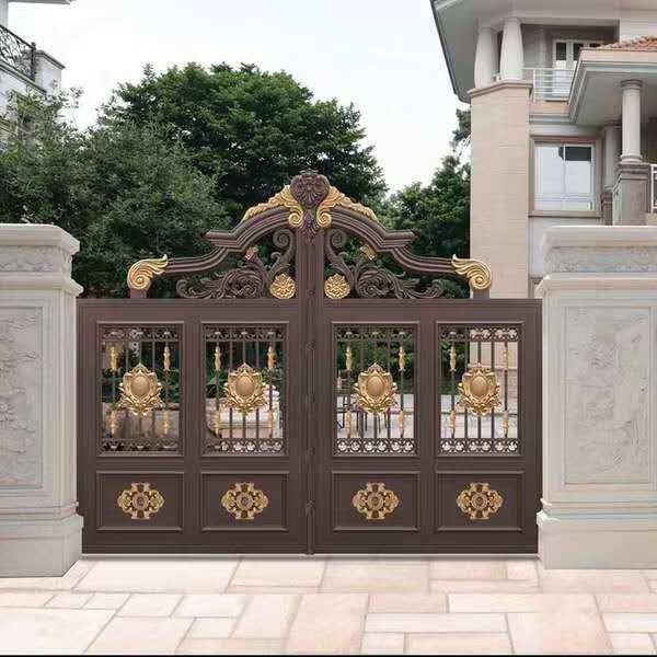 CBMMART Luxury cast main wrought metal iron gate door with grill fence design for house