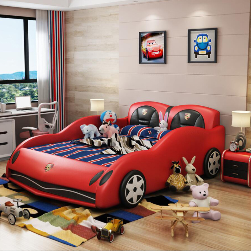 modern children kids king size race car bed