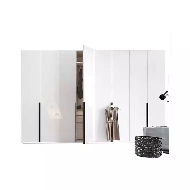 Customized free standing bedroom furniture white wardrobe