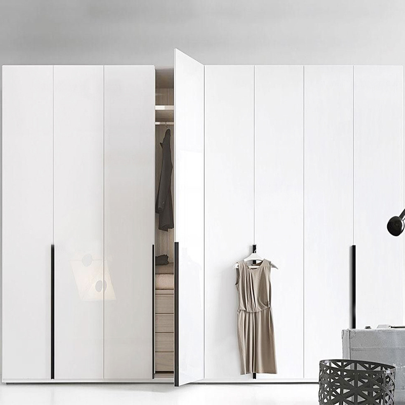 Customized free standing bedroom furniture white wardrobe