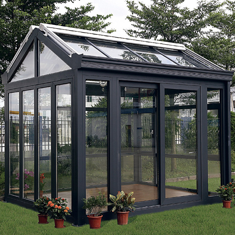 CBMMART Aluminum Free Standing House Open Air Veranda Sunroom Anti Noise Insulated Glass Garden Sun Room