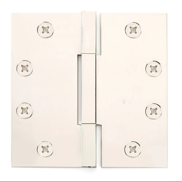 Square Barrel Heavy Duty Hinge Polished Nickel Soft Closing Door Hinges Solid Brass 4