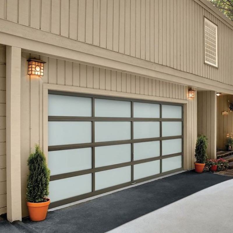 9x8 / 8x7 / 12x7 / 9x7 Modern Electronic Automatic Insulated Clear Glass Panel Car Garage Door for House