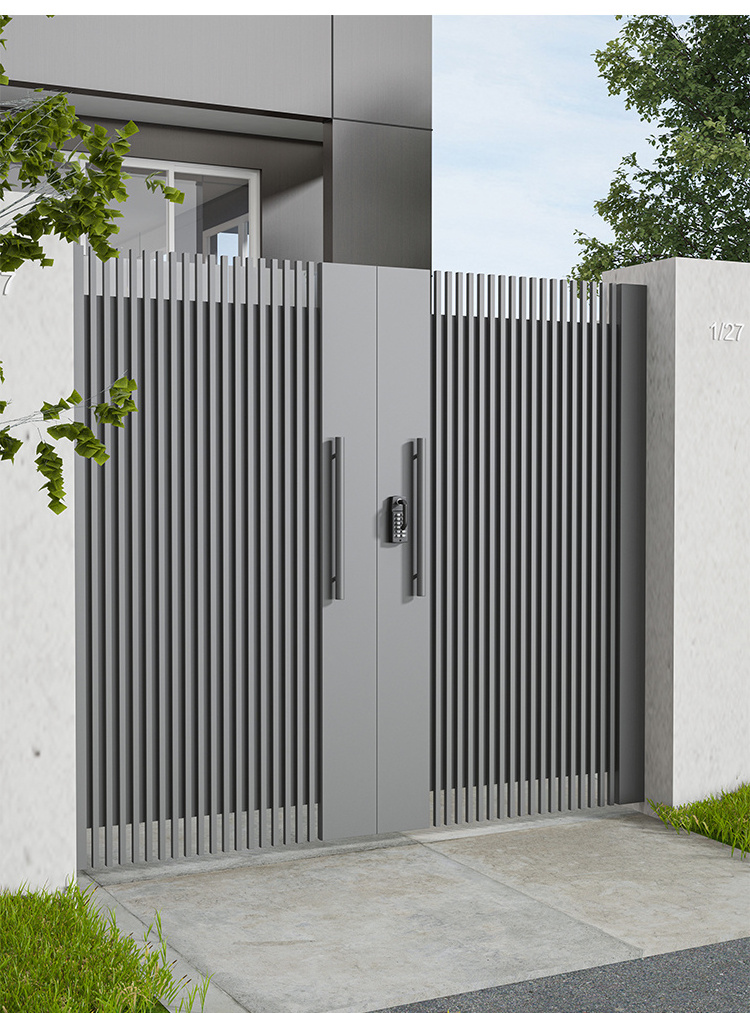 Easy install Aluminum Villa Garden Gate Modern Louver Fence Gate Exterior patio door