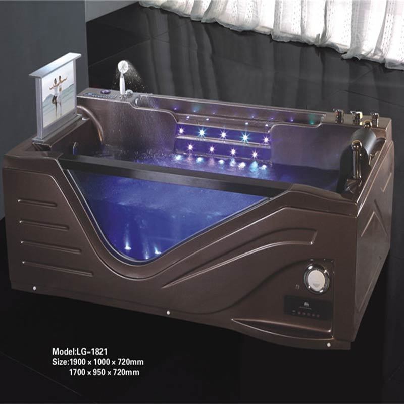 Acrylic Hydro Massage Bathtub With LED Light and TV Display