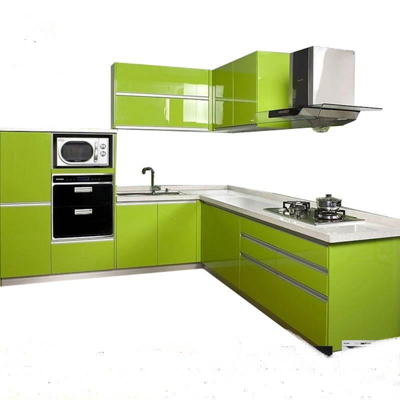 Acrylic Malaysia self assemble curved design kitchen cabinets