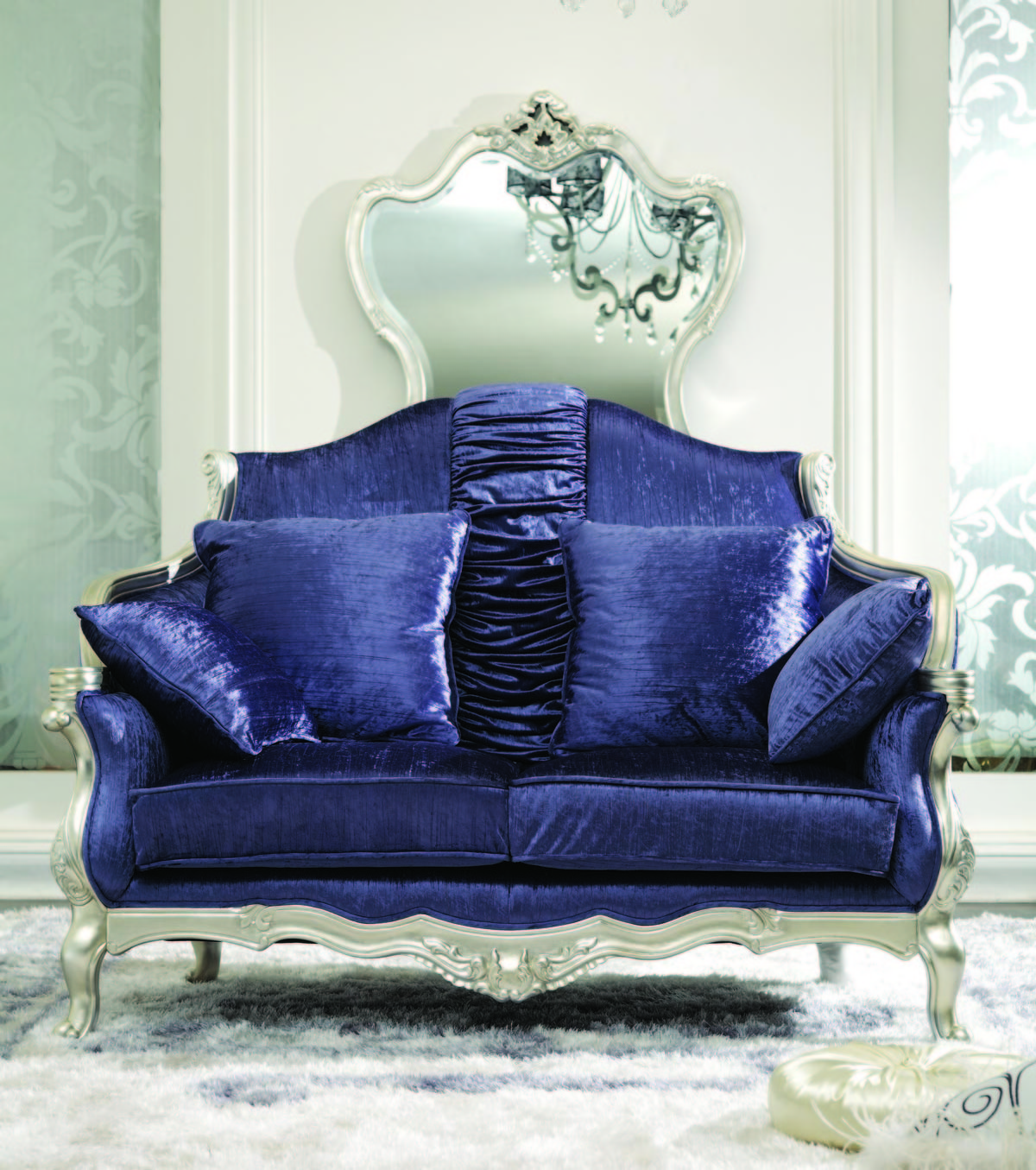 elegant king size bedroom sets, luxury antique purple velvet bed