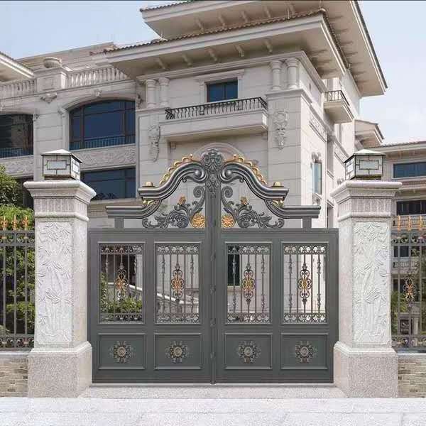 CBMMART Luxury cast main wrought metal iron gate door with grill fence design for house